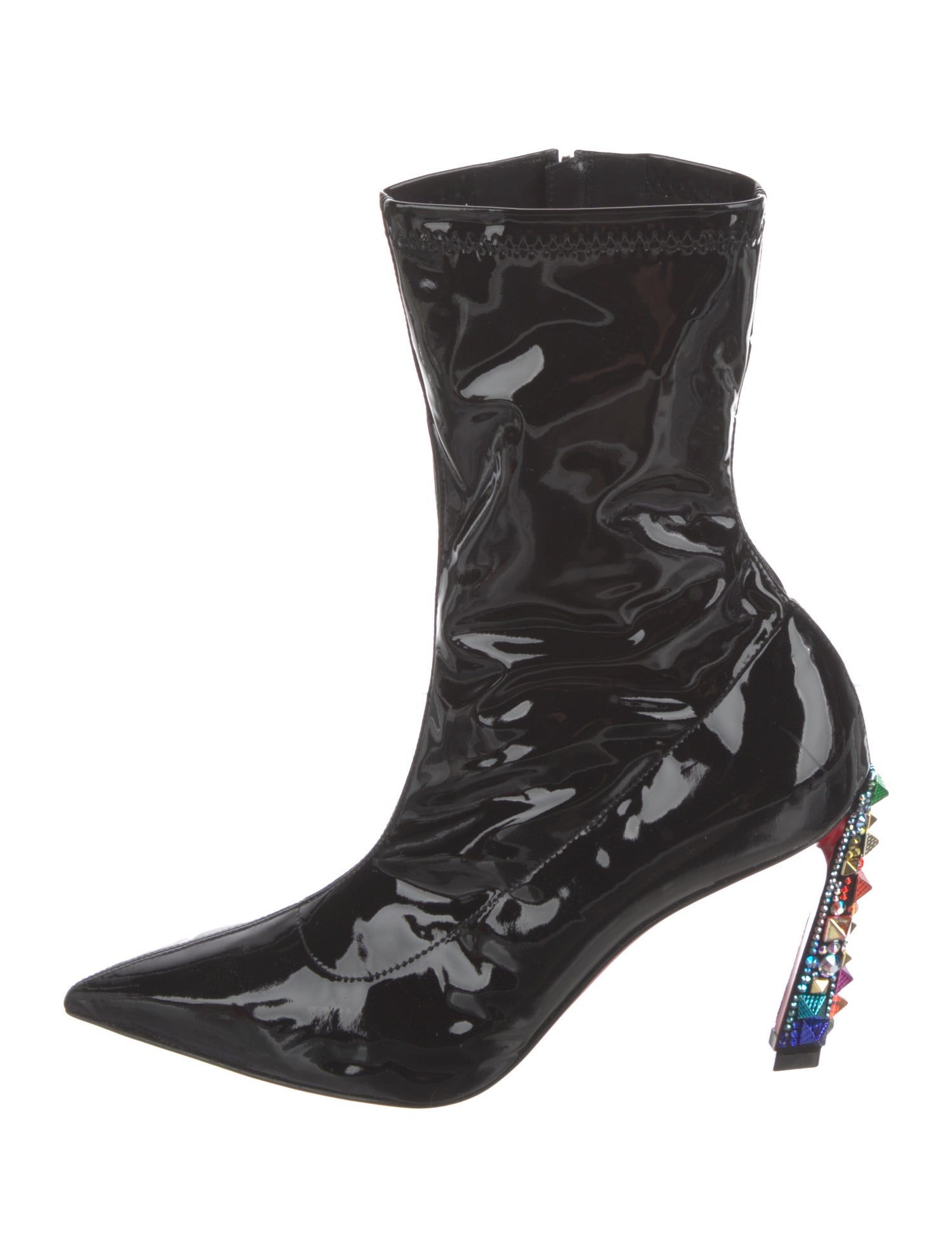 Christian Louboutin x MARVEL Patent Leather Crystal Embellishments Sock Boots