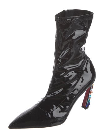 Christian Louboutin x MARVEL Patent Leather Crystal Embellishments Sock Boots