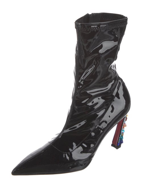 Christian Louboutin x MARVEL Patent Leather Crystal Embellishments Sock Boots