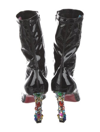 Christian Louboutin x MARVEL Patent Leather Crystal Embellishments Sock Boots