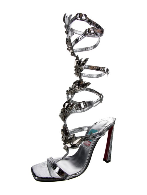 Christian Louboutin x MARVEL Patent Leather Studded Accents Gladiator Sandals