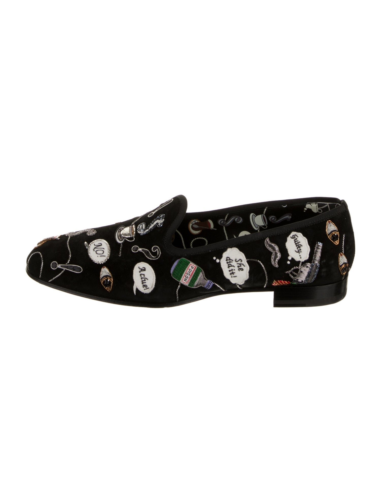 Christian Louboutin Suede Printed Slippers