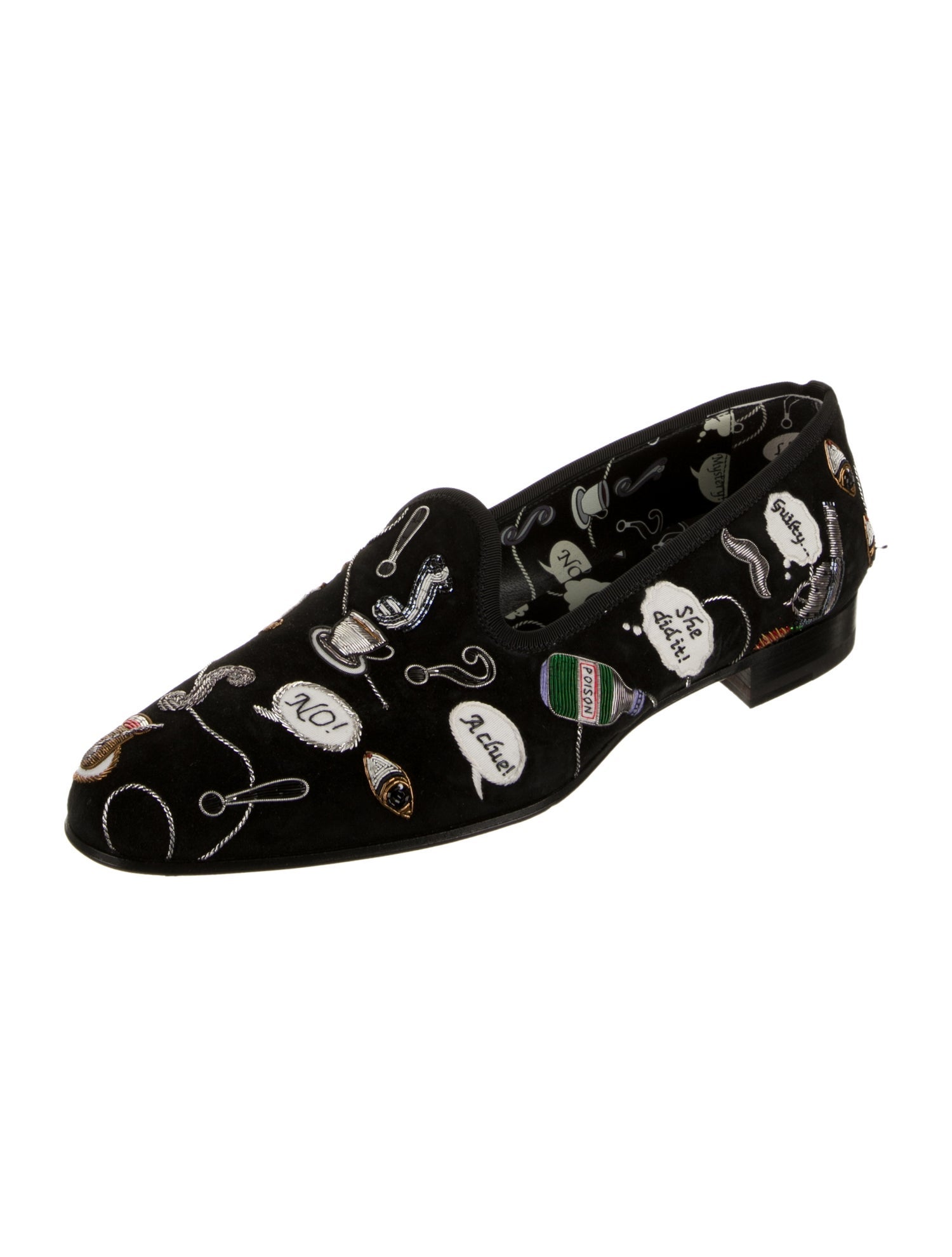 Christian Louboutin Suede Printed Slippers