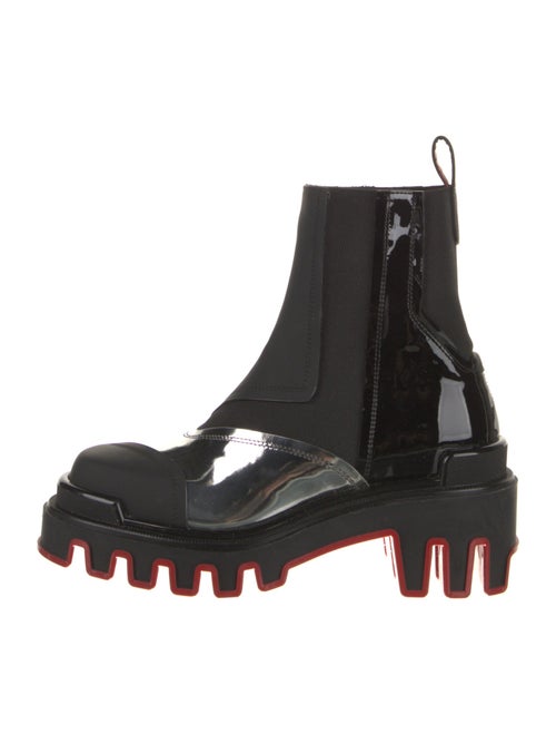 Christian Louboutin x MARVEL Patent Leather Leather Trim Embellishment Chelsea Boots