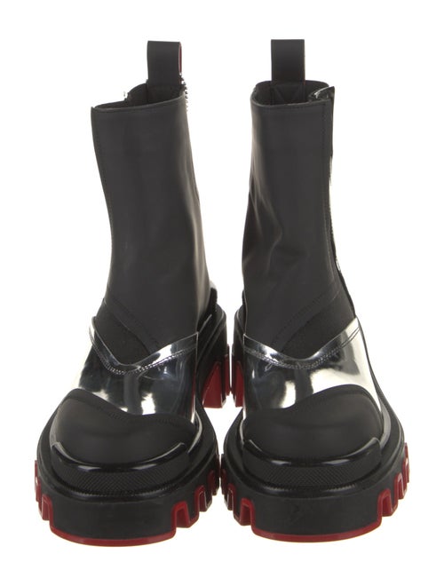 Christian Louboutin x MARVEL Patent Leather Leather Trim Embellishment Chelsea Boots