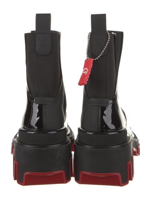 Christian Louboutin x MARVEL Patent Leather Leather Trim Embellishment Chelsea Boots