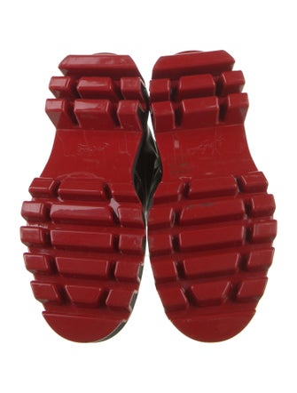 Christian Louboutin x MARVEL Patent Leather Leather Trim Embellishment Chelsea Boots