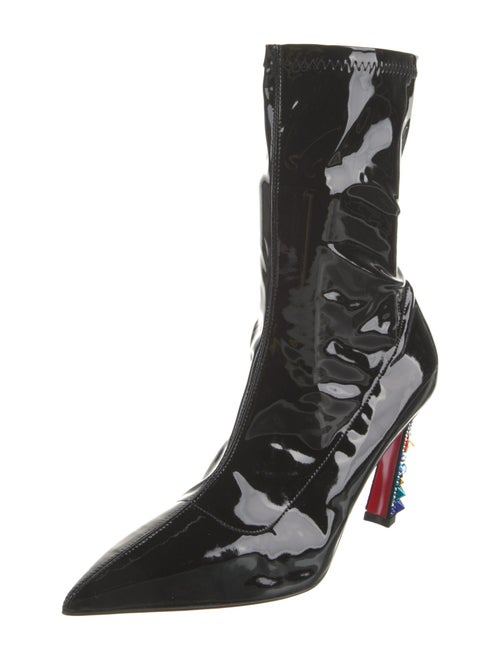Christian Louboutin x MARVEL Patent Leather Crystal Embellishments Sock Boots