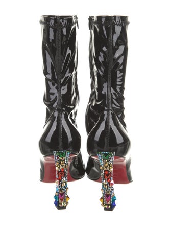 Christian Louboutin x MARVEL Patent Leather Crystal Embellishments Sock Boots