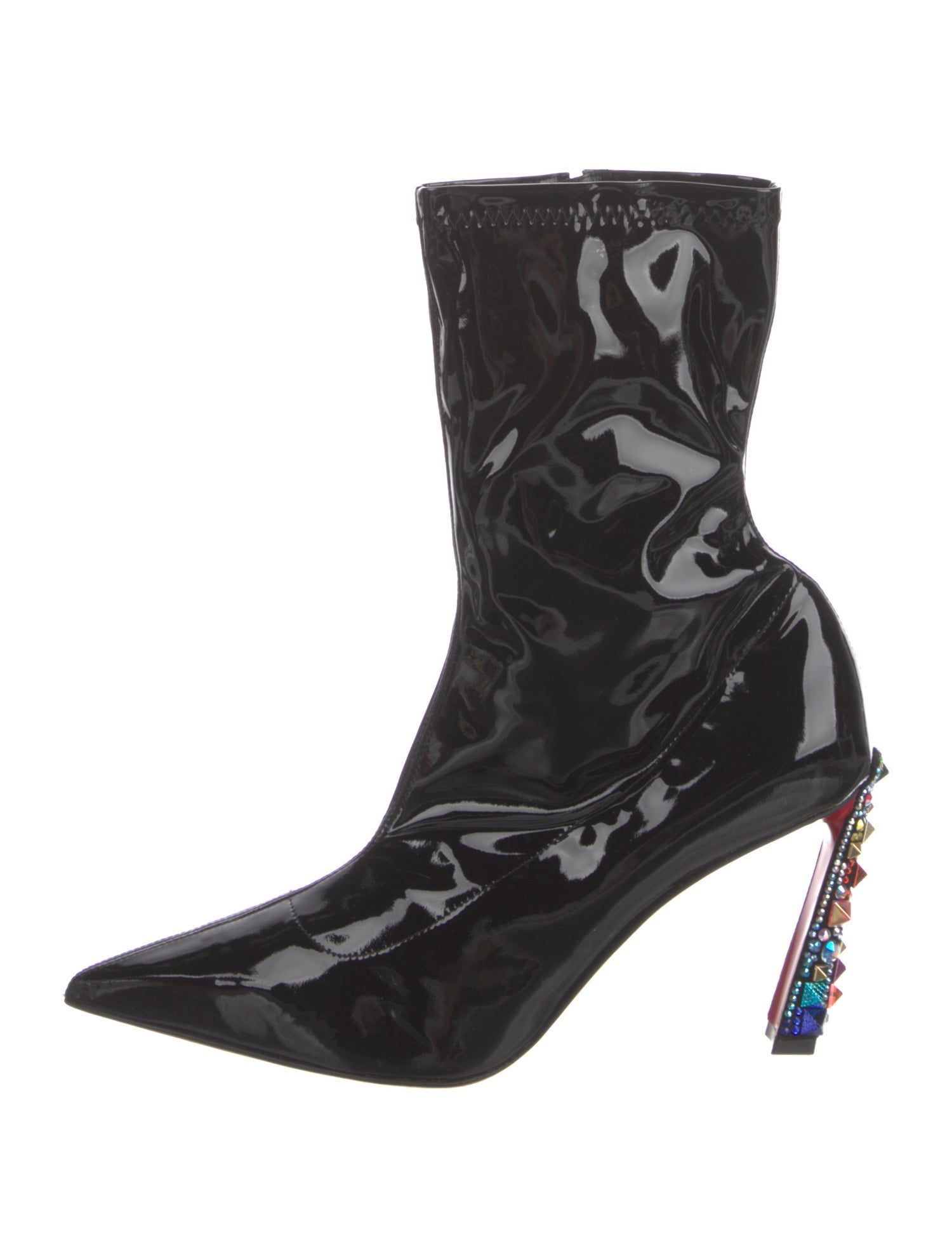 Christian Louboutin x MARVEL Patent Leather Crystal Embellishments Sock Boots