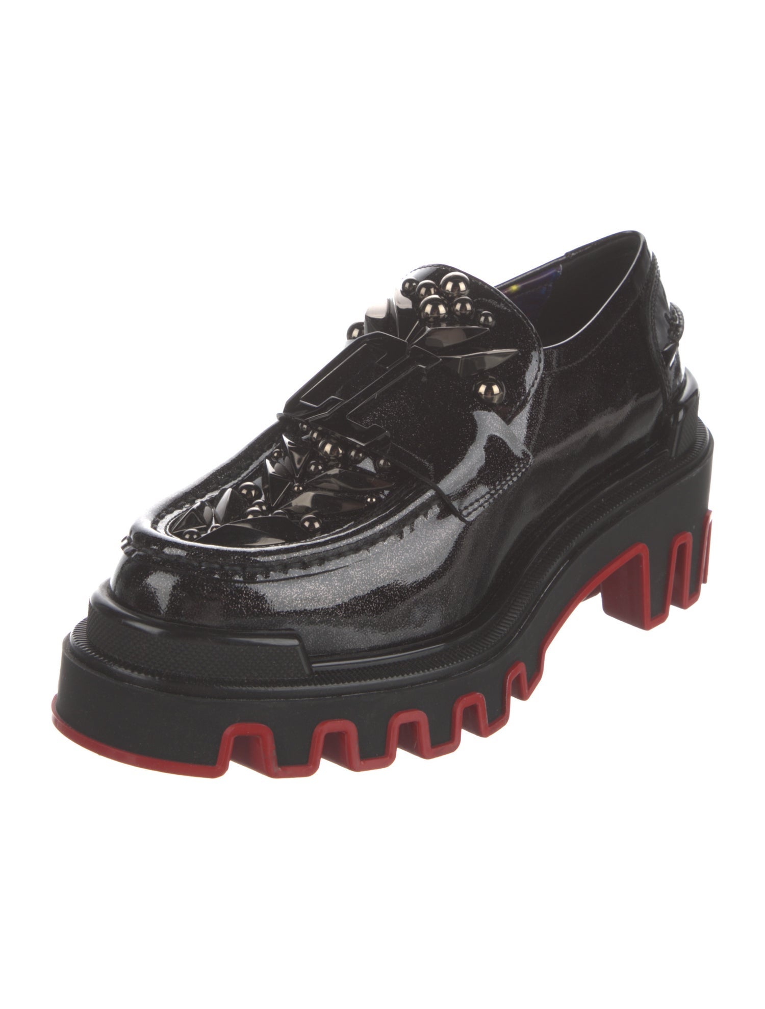 Christian Louboutin x MARVEL Patent Leather Studded Accents Oxfords