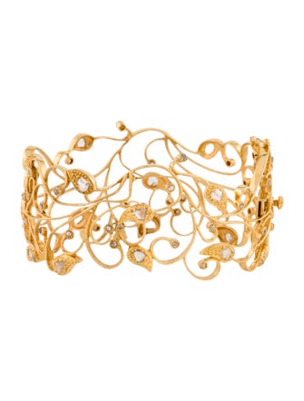 Coomi 20K Diamond Medium Vine Bangle Bracelet