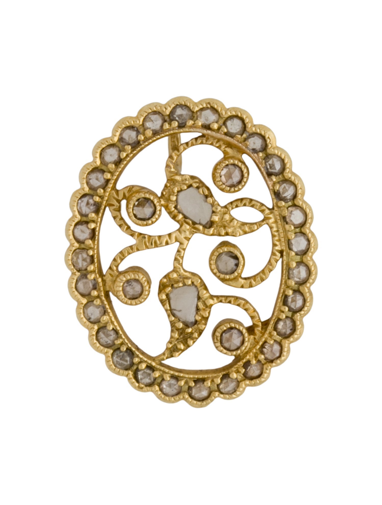 Coomi 20K Diamond Filigree Oval Pendant