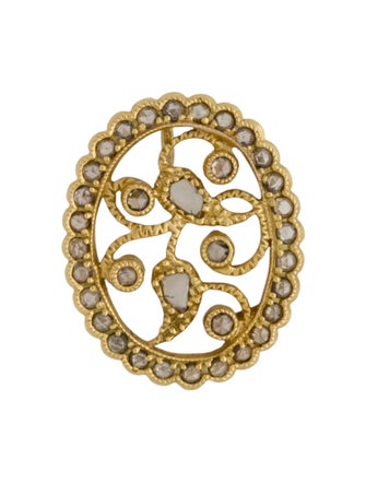 Coomi 20K Diamond Filigree Oval Pendant