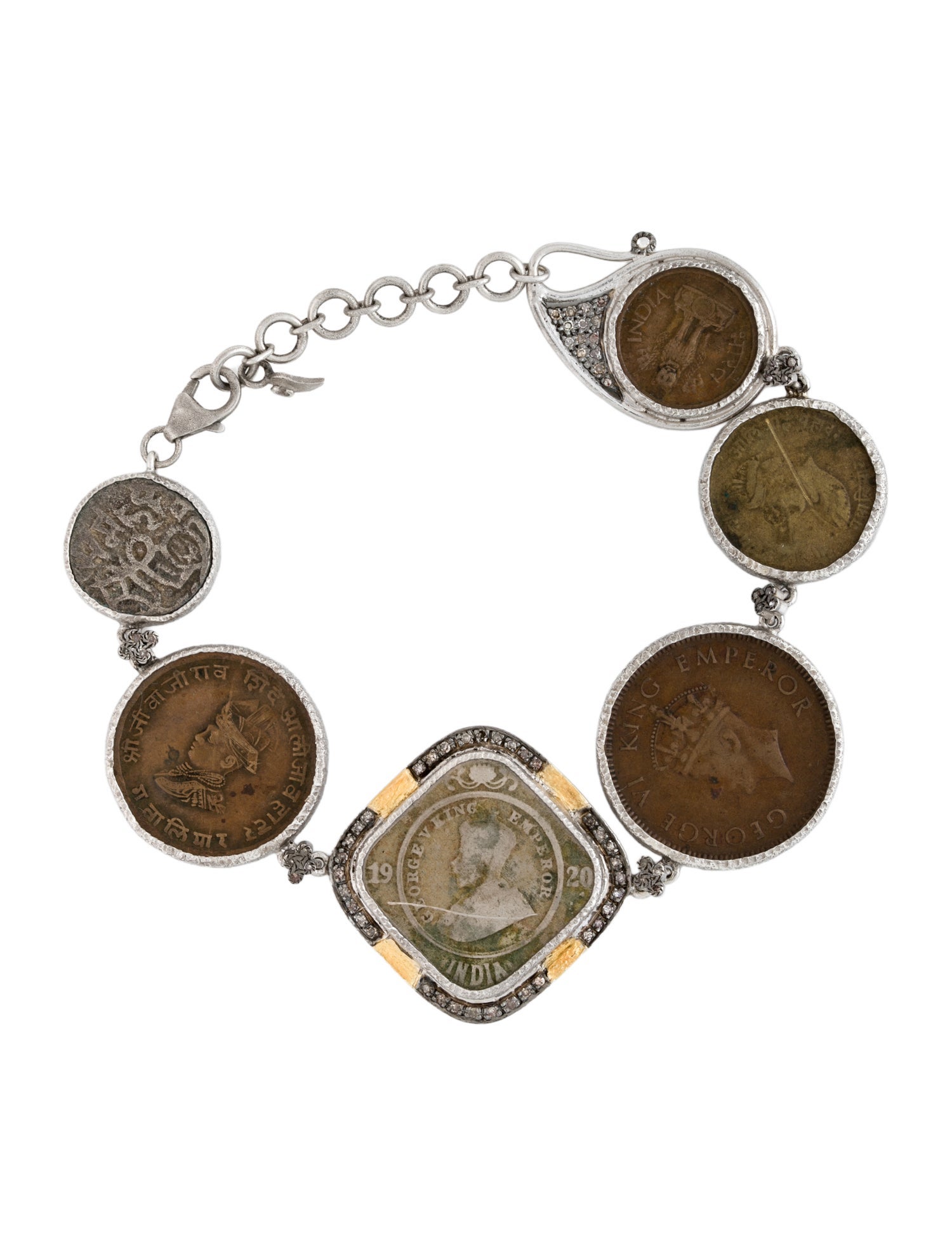 Coomi Diamond & Indian Coin Bracelet