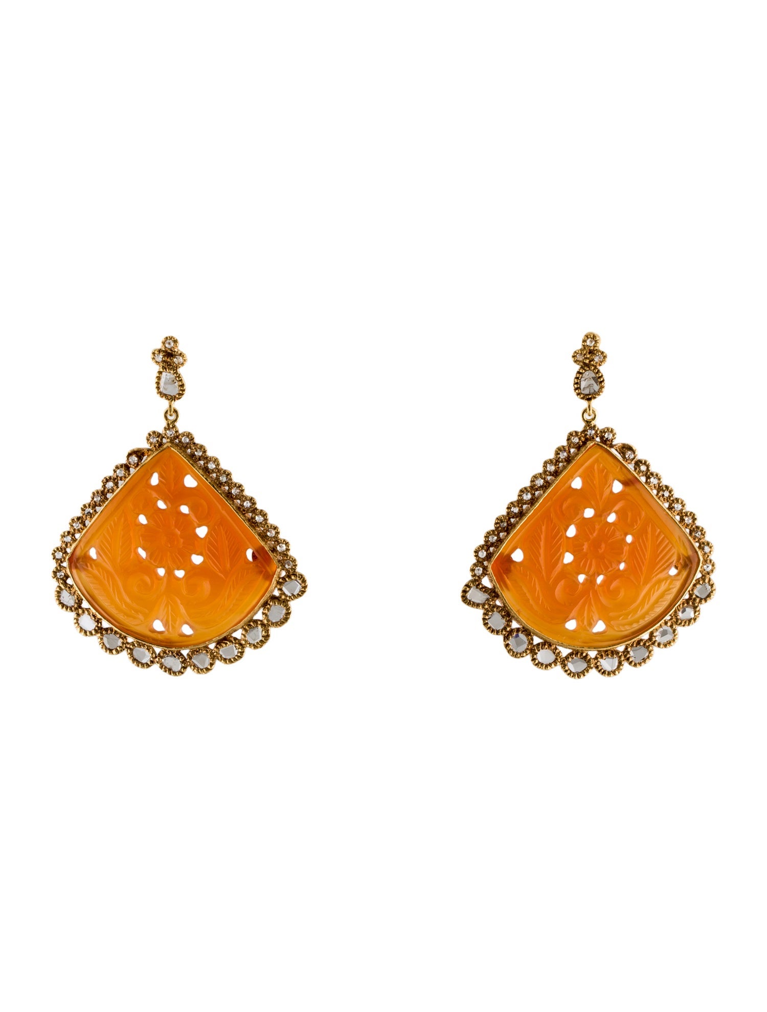 Coomi Diamond & Carnelian Drop Earrings