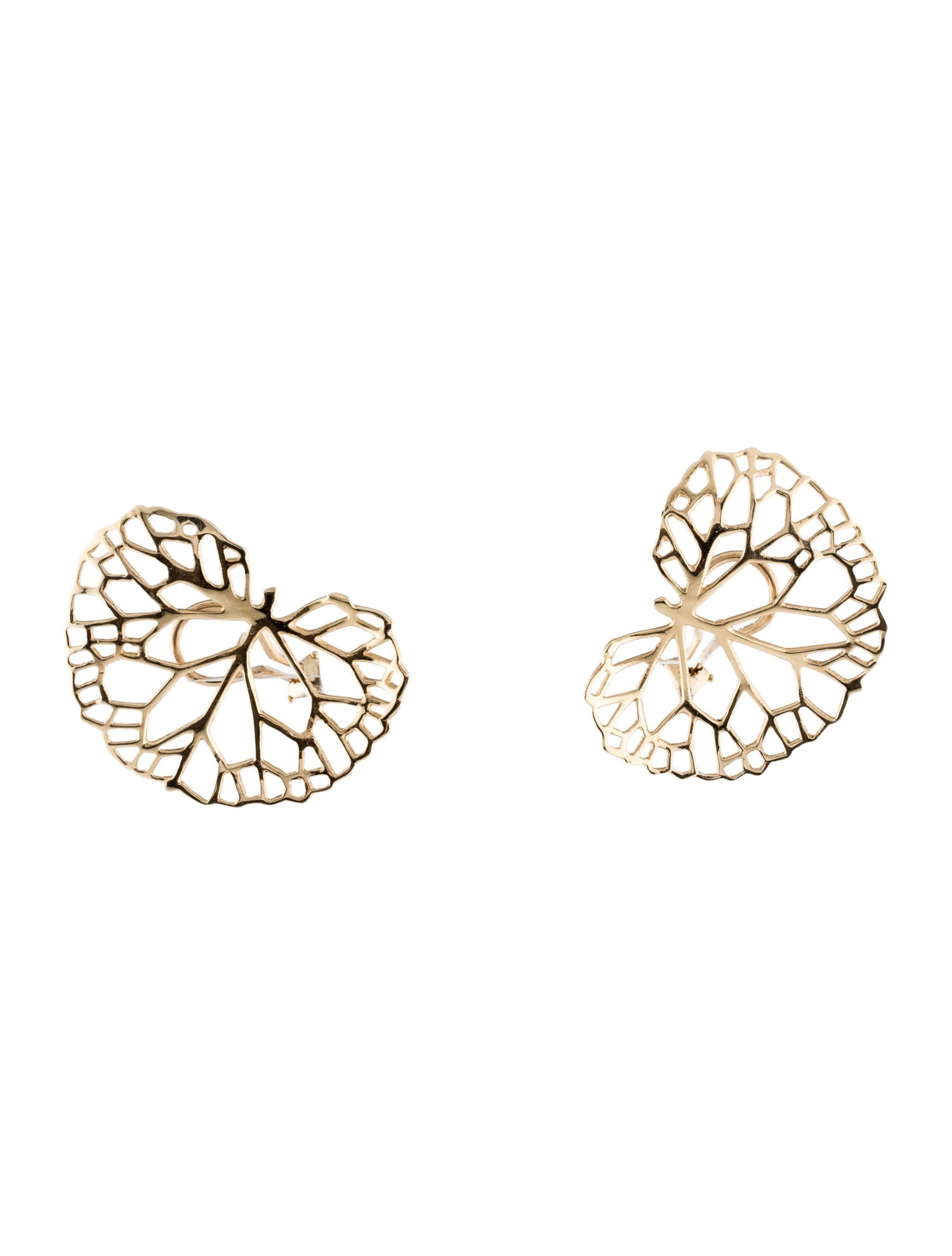 Angela Cummings 18K Lily Pad Leaf Open Scroll Earclips