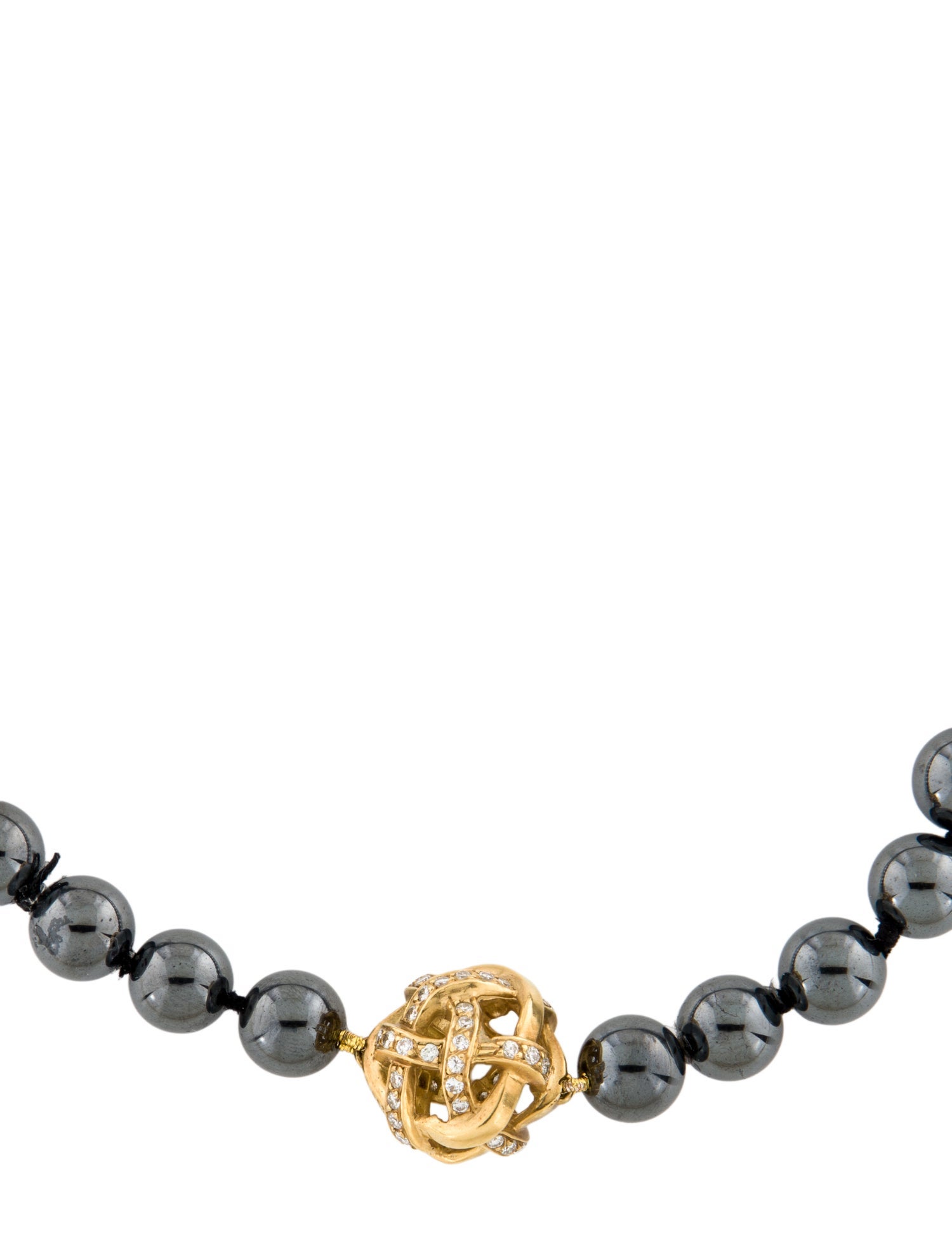 Angela Cummings 18K Hematite & Diamond Bead Strand Necklace