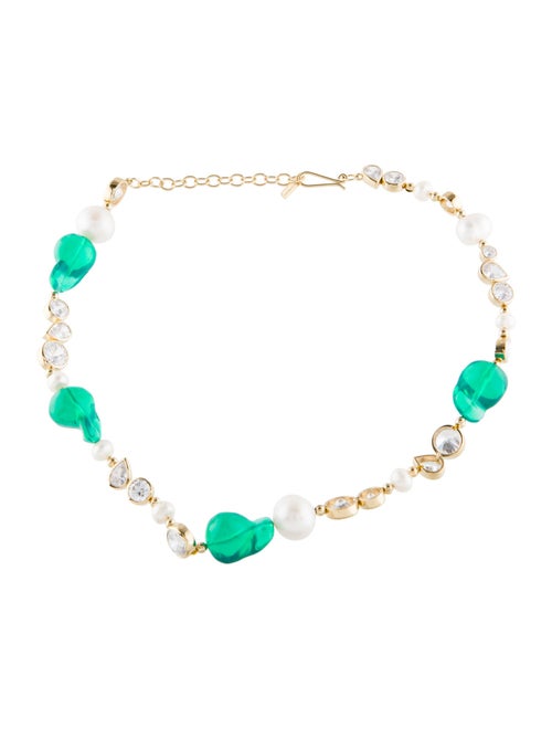 Completedworks Pearl, Resin & Cubic Zirconia Collar Necklace