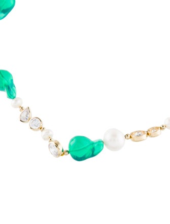 Completedworks Pearl, Resin & Cubic Zirconia Collar Necklace