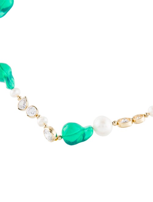 Completedworks Pearl, Resin & Cubic Zirconia Collar Necklace