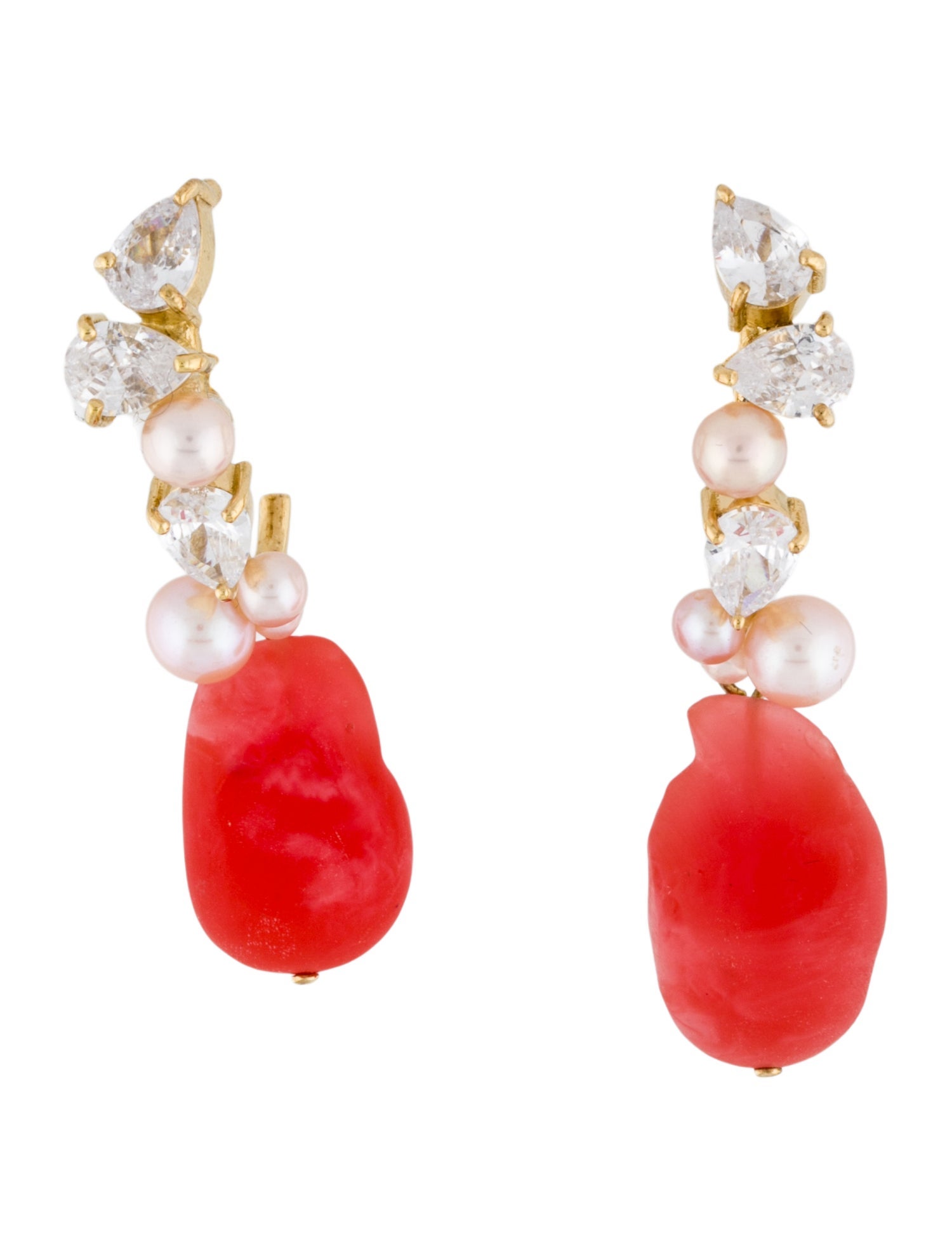 Completedworks Pearl, Cubic Zirconia & Resin Drop Earrings