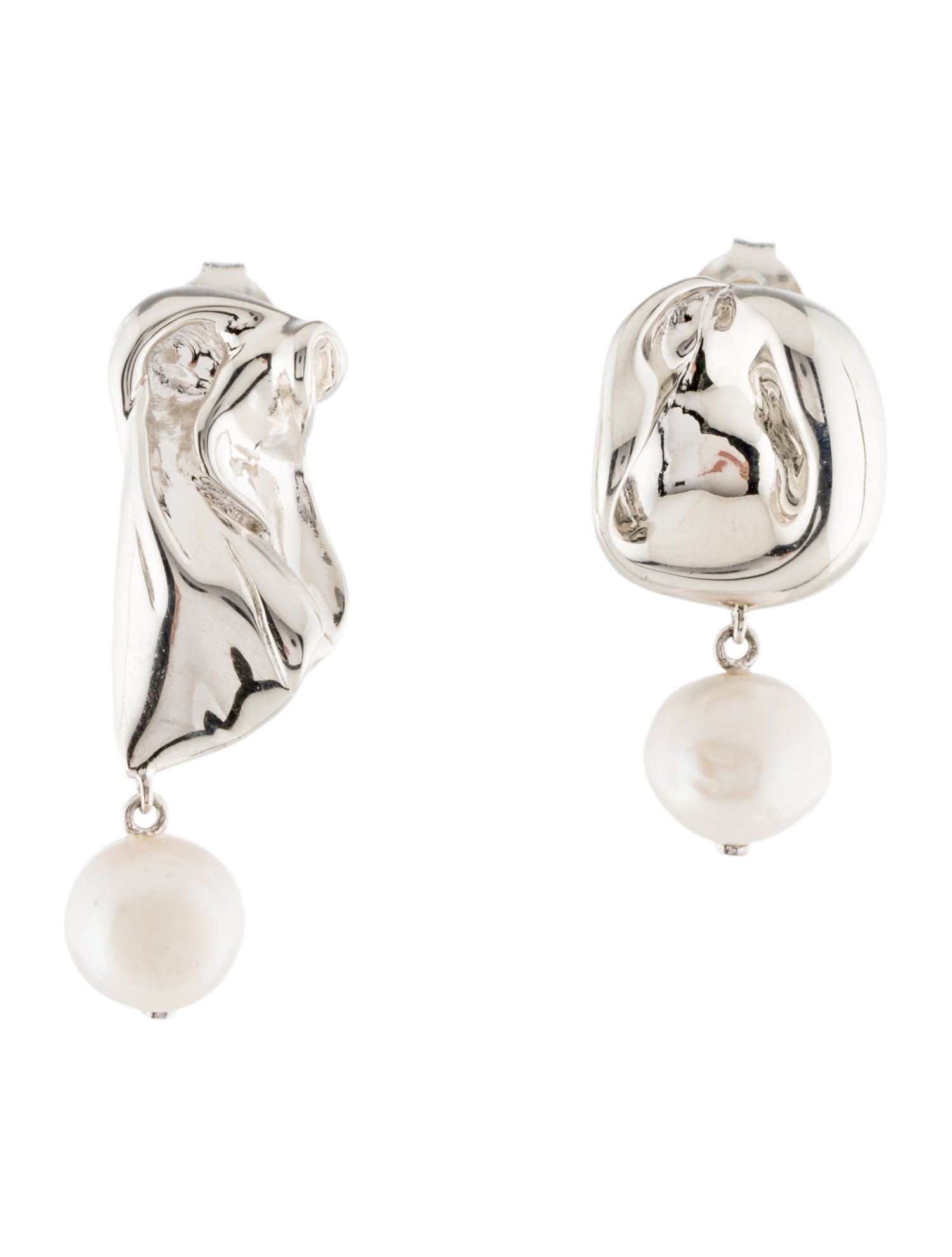 Completedworks x Merit Pearl Organic Crumpled Drop Earrings