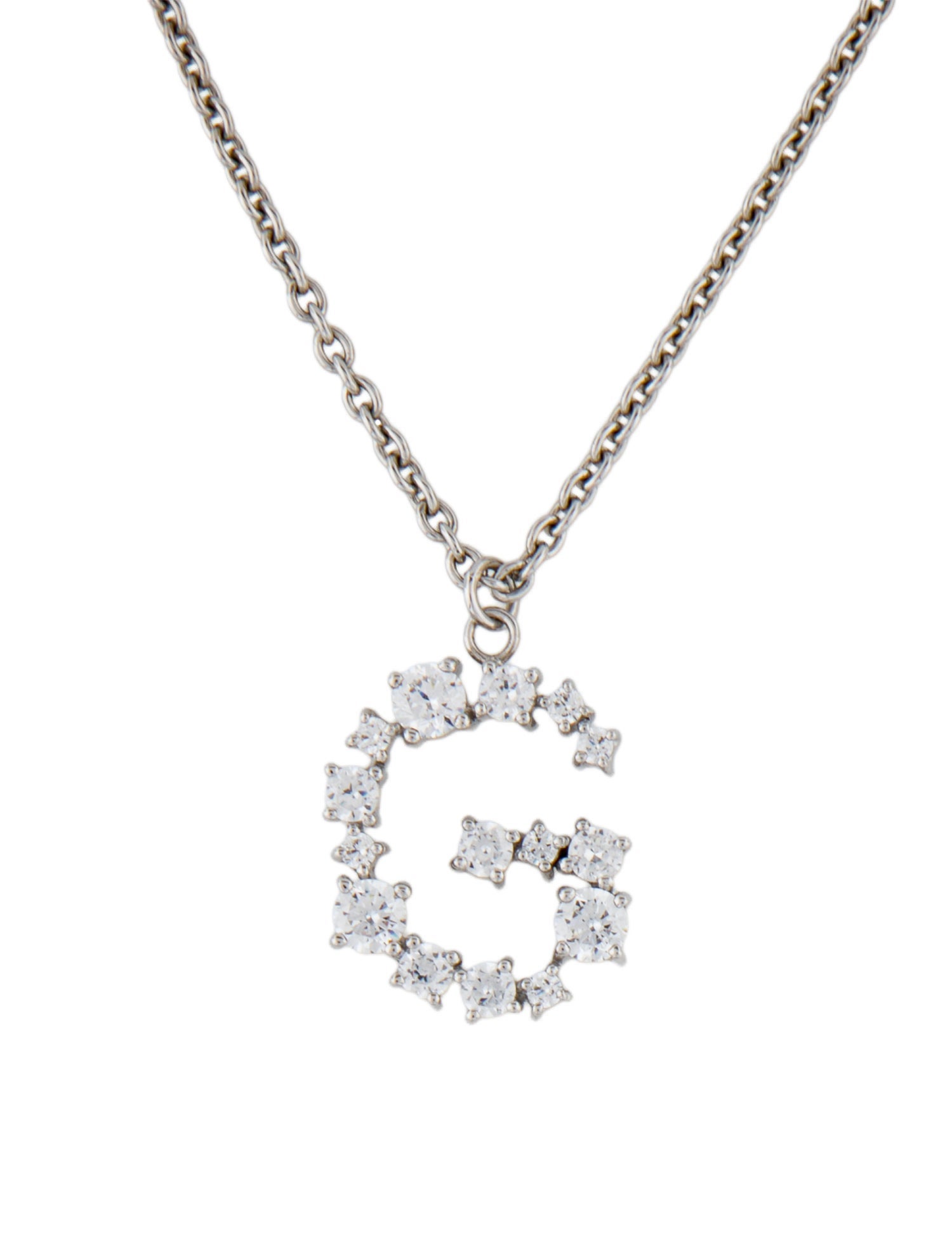Completedworks Cubic Zirconia Glitchy G Pendant Necklace