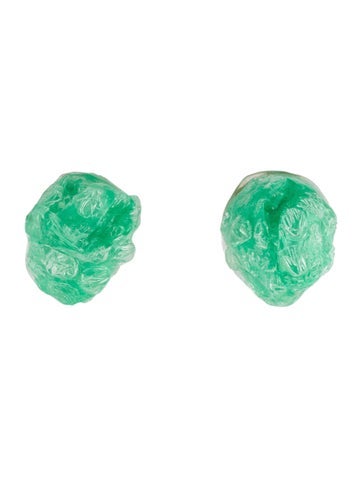 Pre-owned Completedworks Resin Stud Earrings In Green