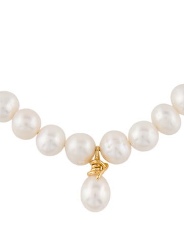 Pre-owned Completedworks Pearl Strand Pendant Necklace, 16.5" In White