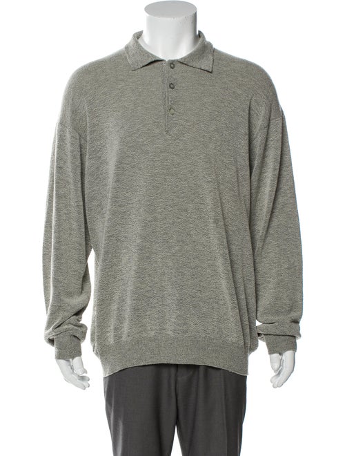Canali Wool V-Neck Polo Shirt Wool