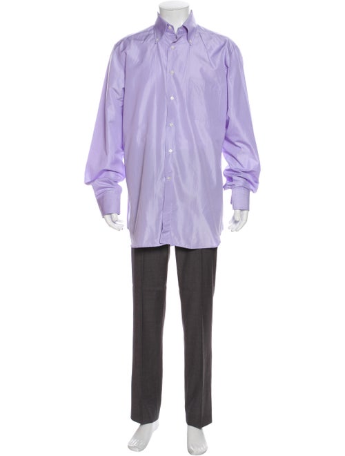 Canali Long Sleeve Dress Shirt Purple