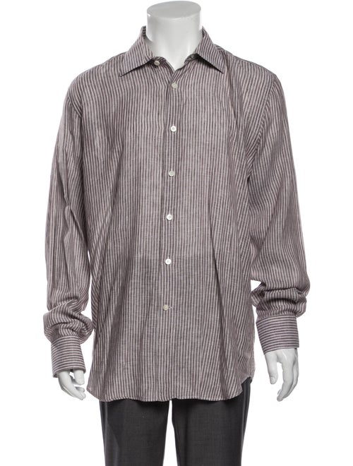 Canali Linen Striped Shirt