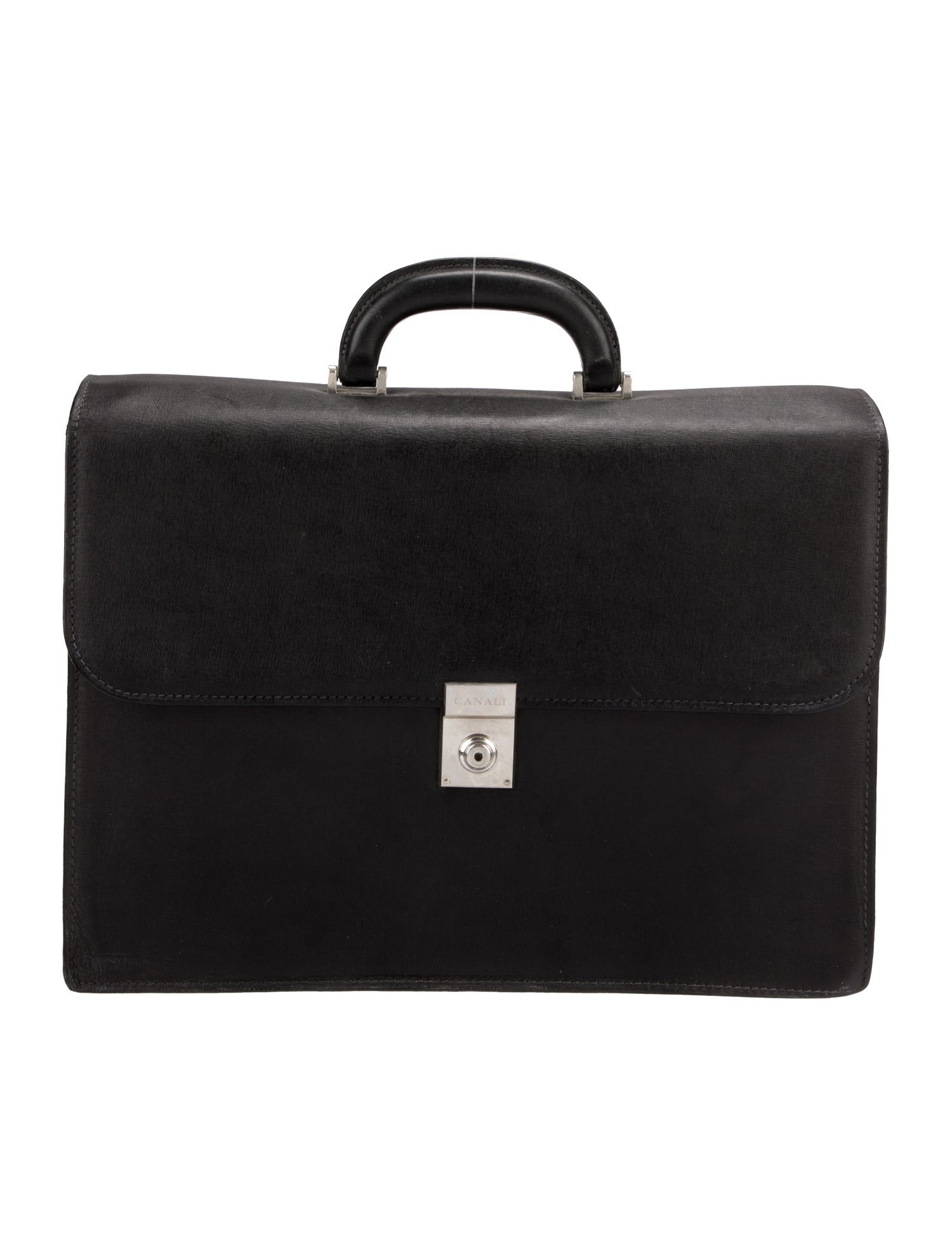 Canali Solid Leather Briefcase