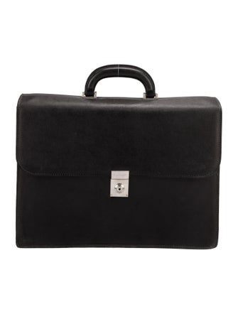 Canali Solid Leather Briefcase