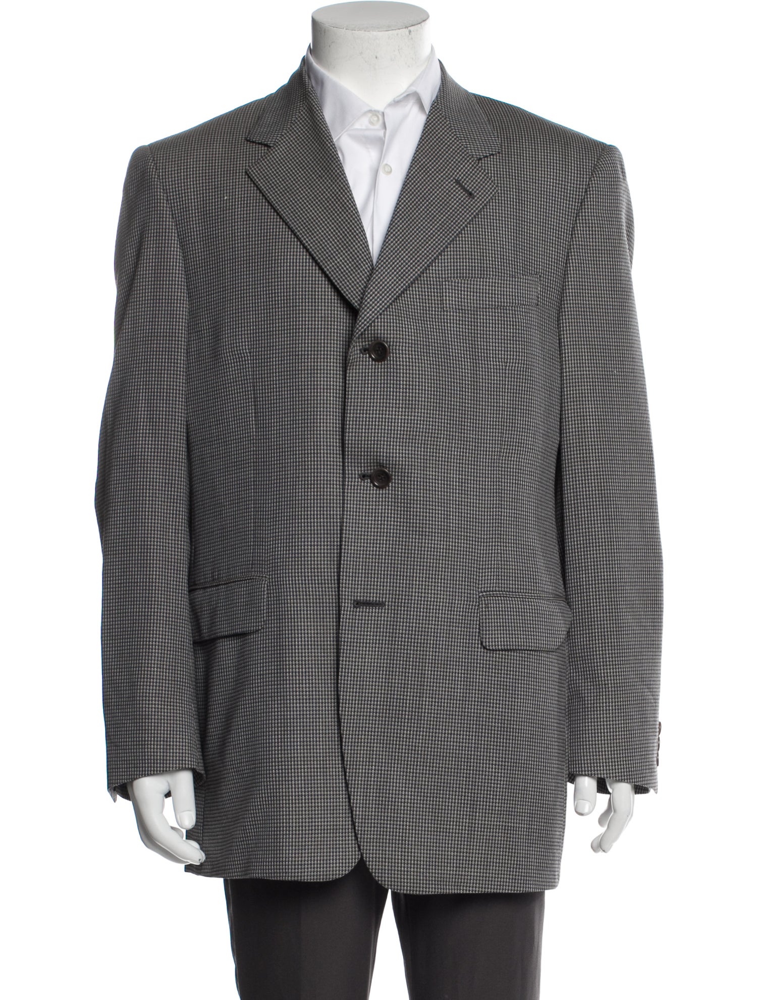 Canali Plaid Print Overcoat