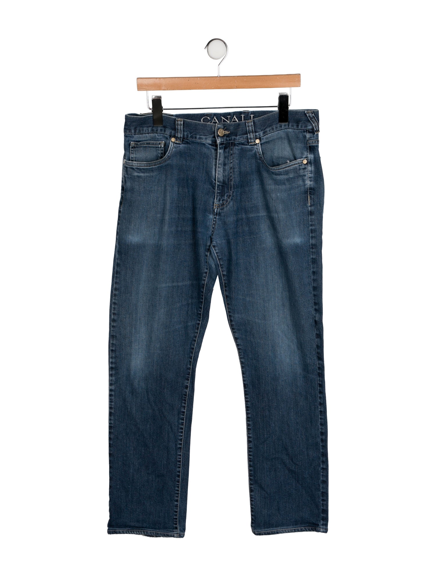 Canali Mid-Rise Straight Leg Jeans