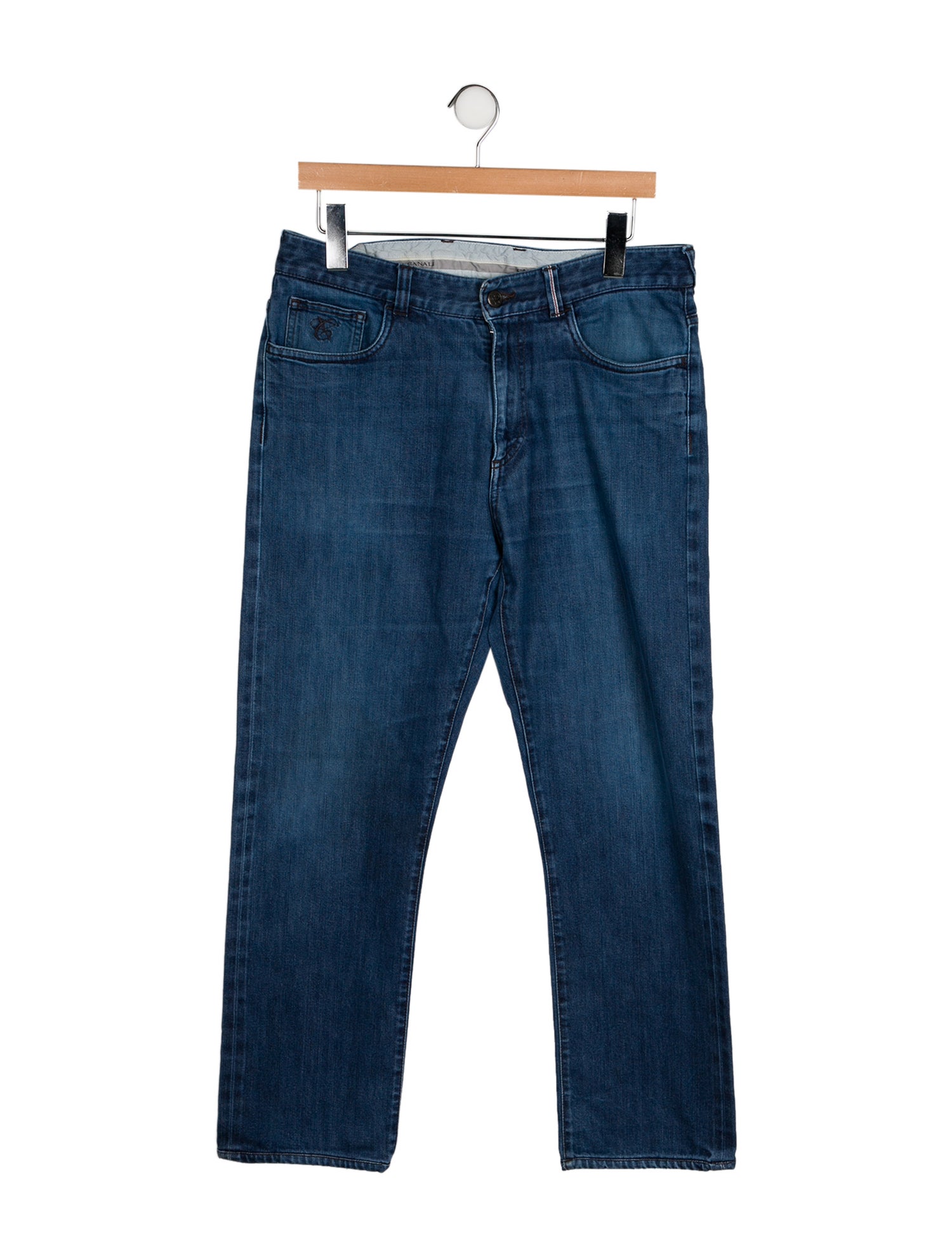Canali Mid-Rise Straight Leg Jeans