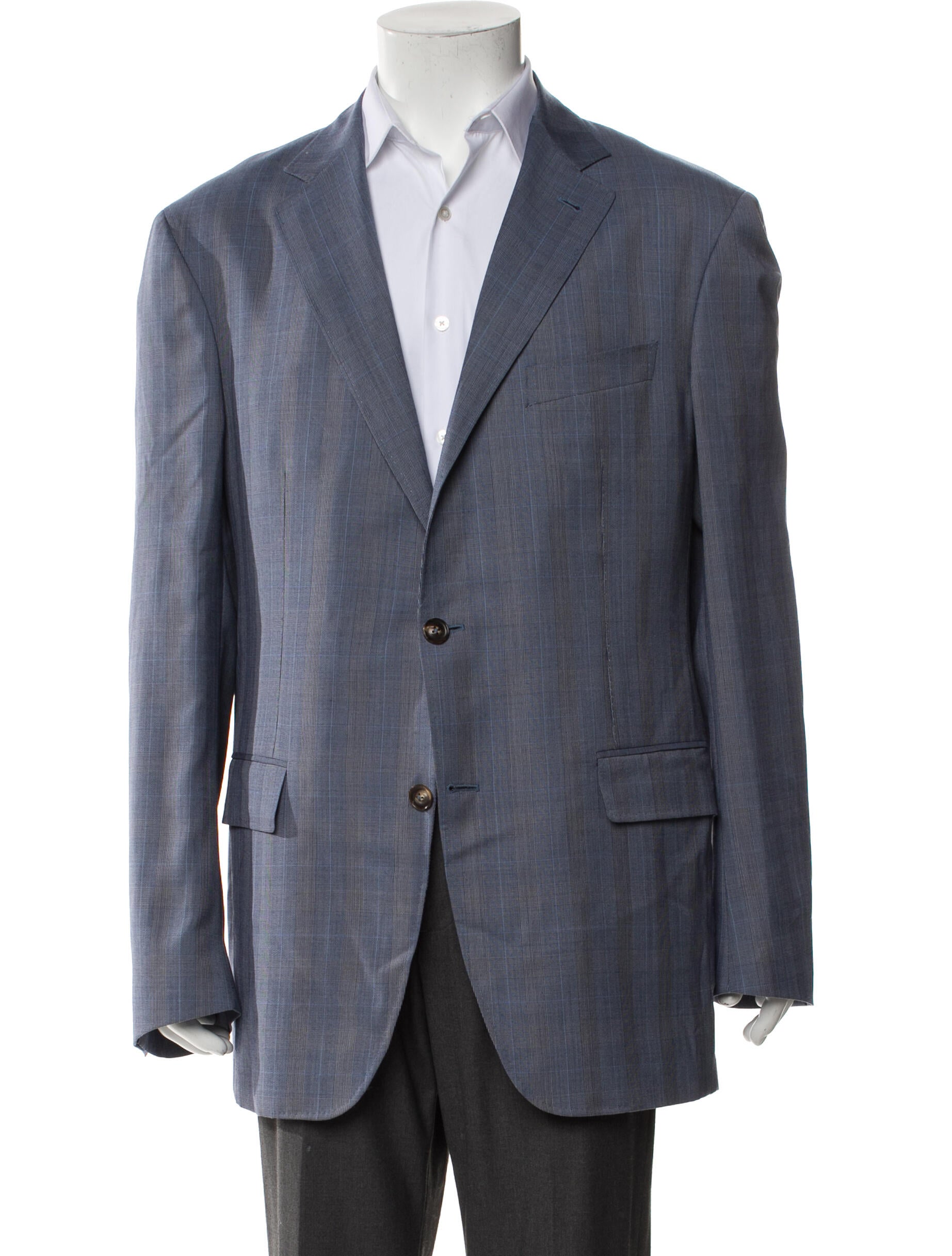 Canali Wool Plaid Print Blazer w/ Tags