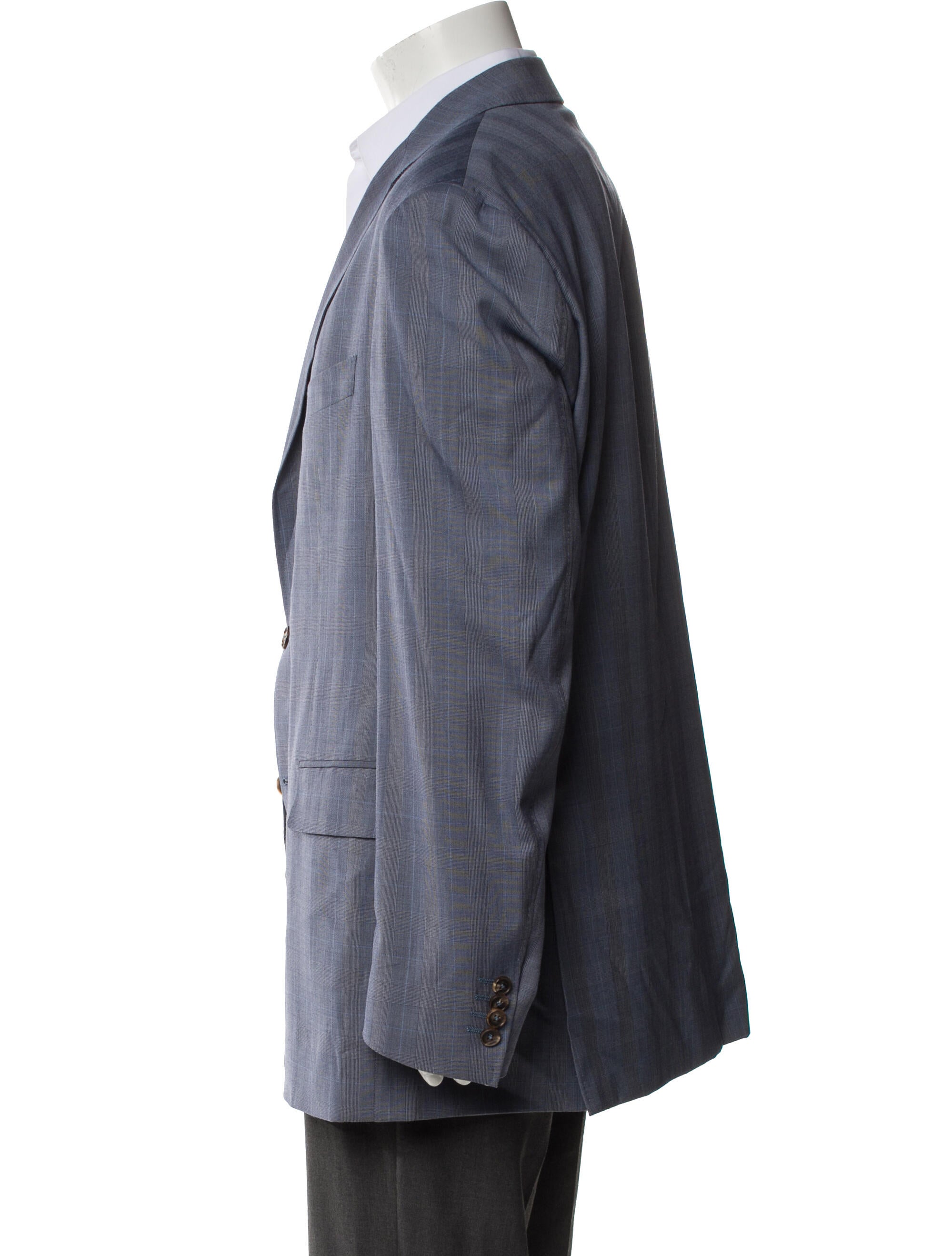 Canali Wool Plaid Print Blazer w/ Tags