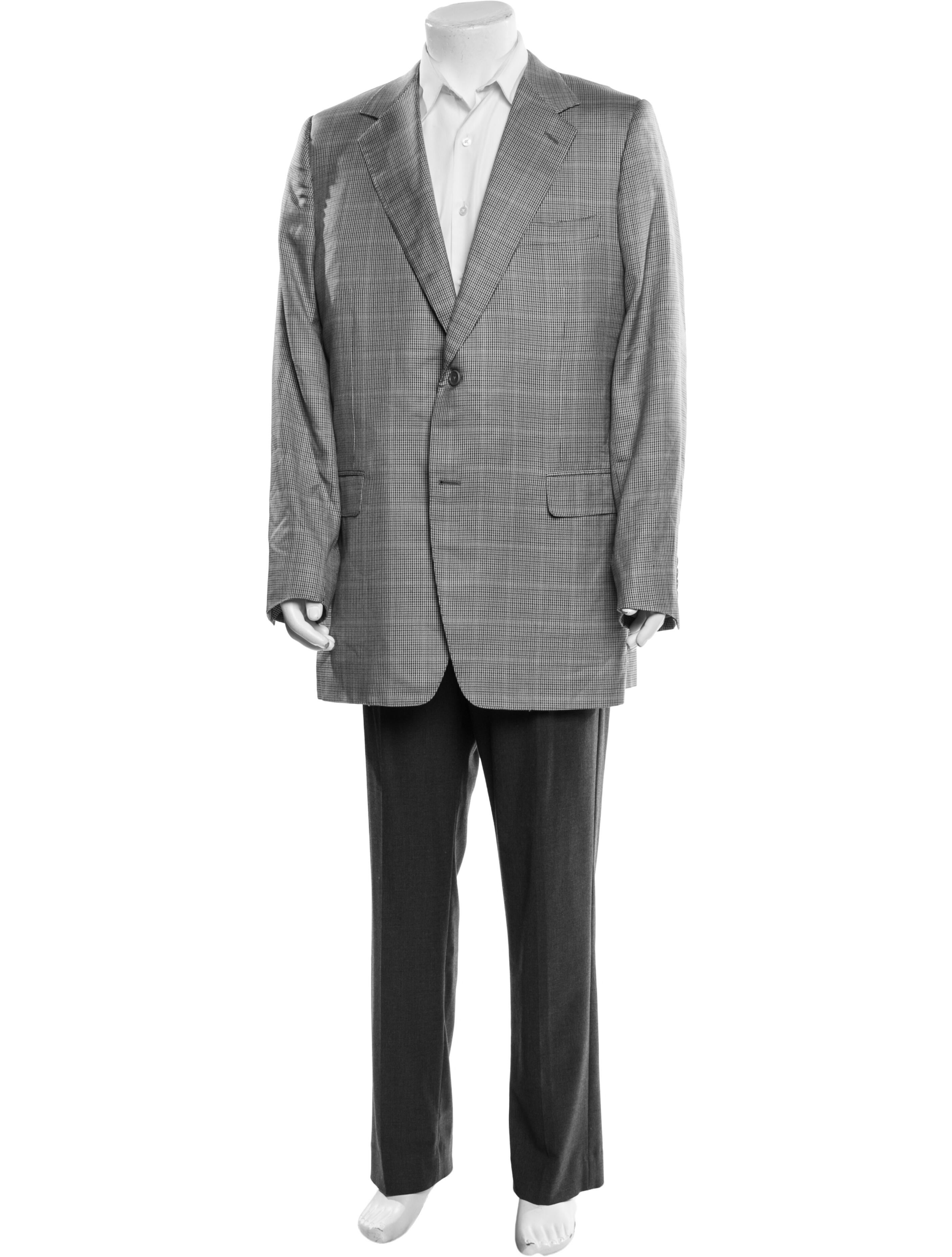 Canali Silk Houndstooth Print Blazer