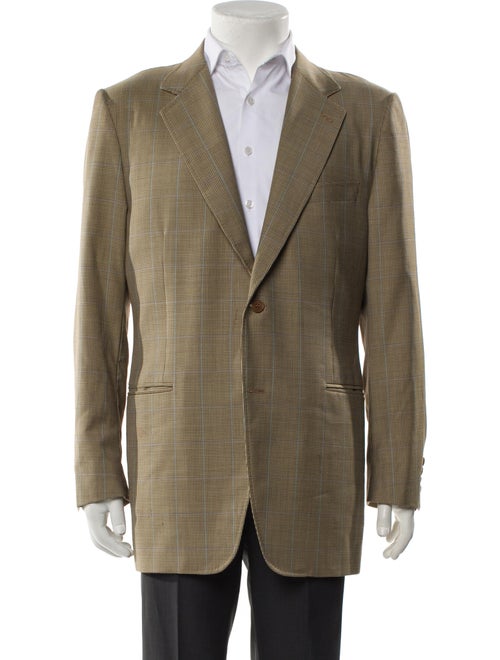 Canali Wool Plaid Print Blazer