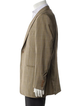 Canali Wool Plaid Print Blazer
