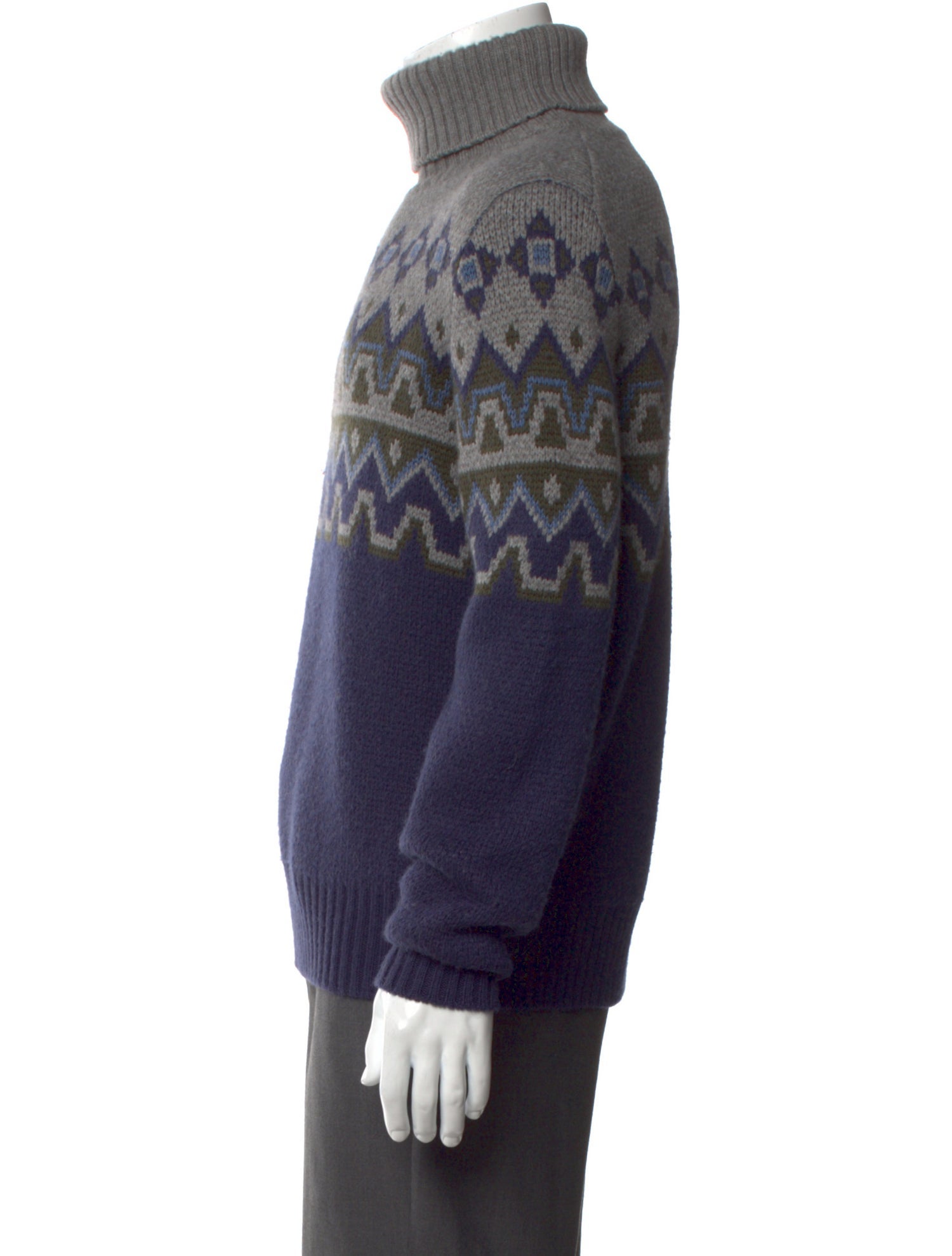 Canali Printed Turtleneck Pullover