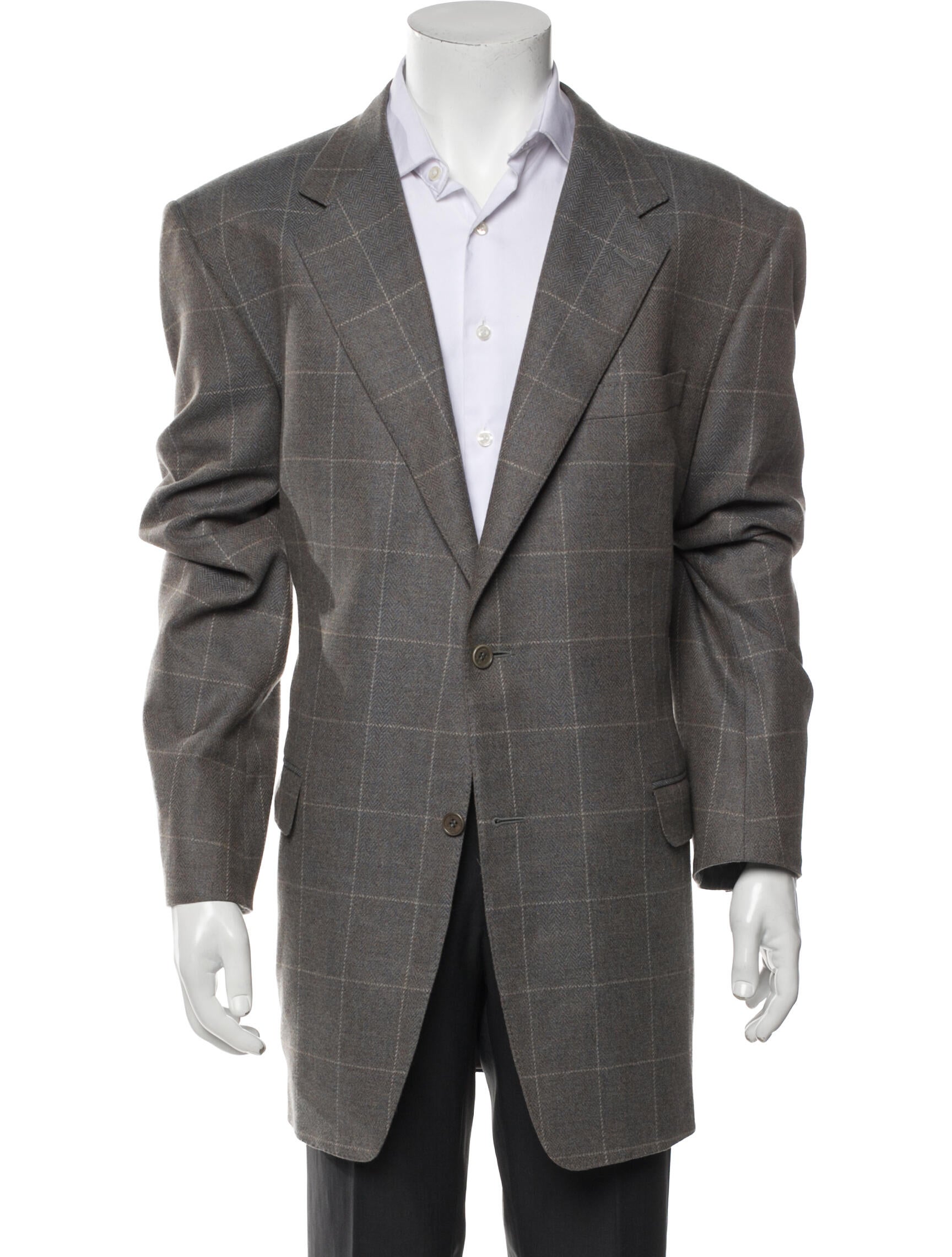 Canali Plaid Print Blazer