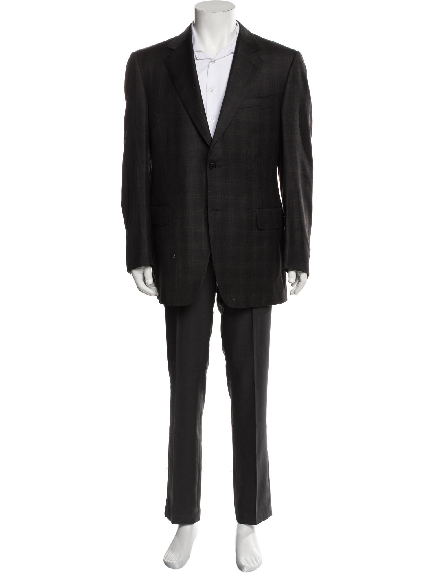 Canali Wool Plaid Print Blazer