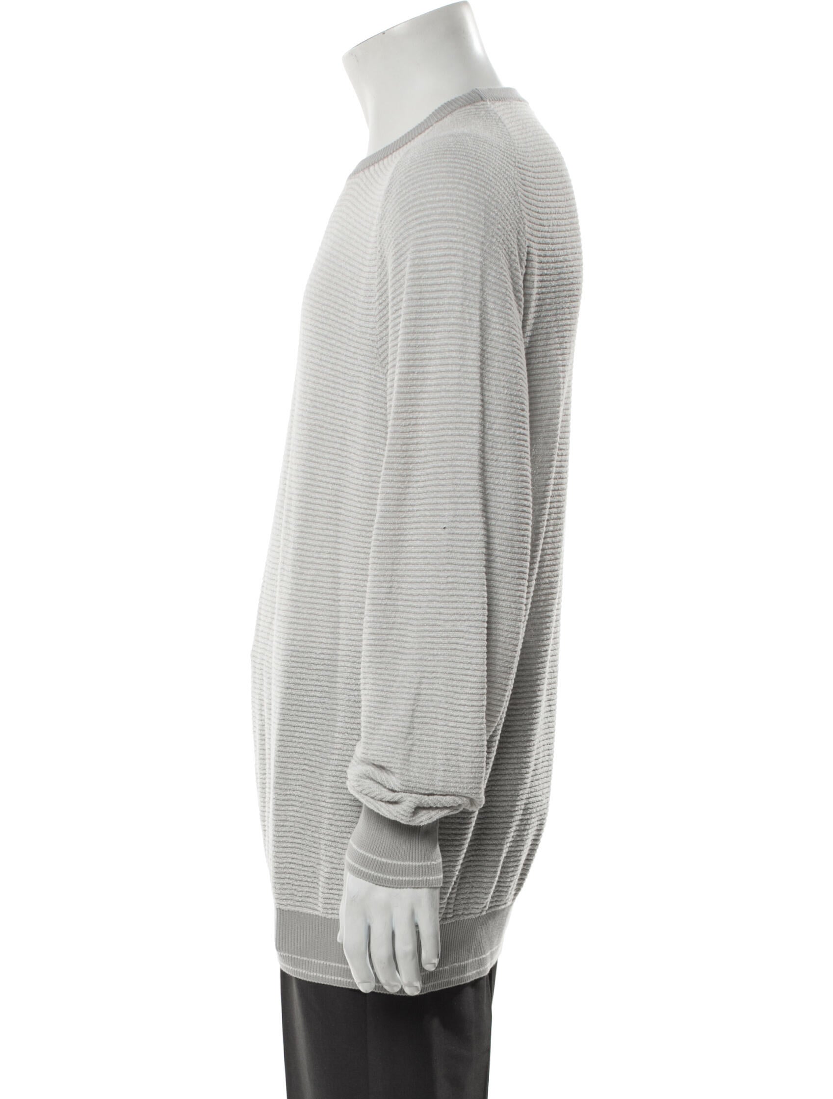 Canali Striped Crew Neck Pullover