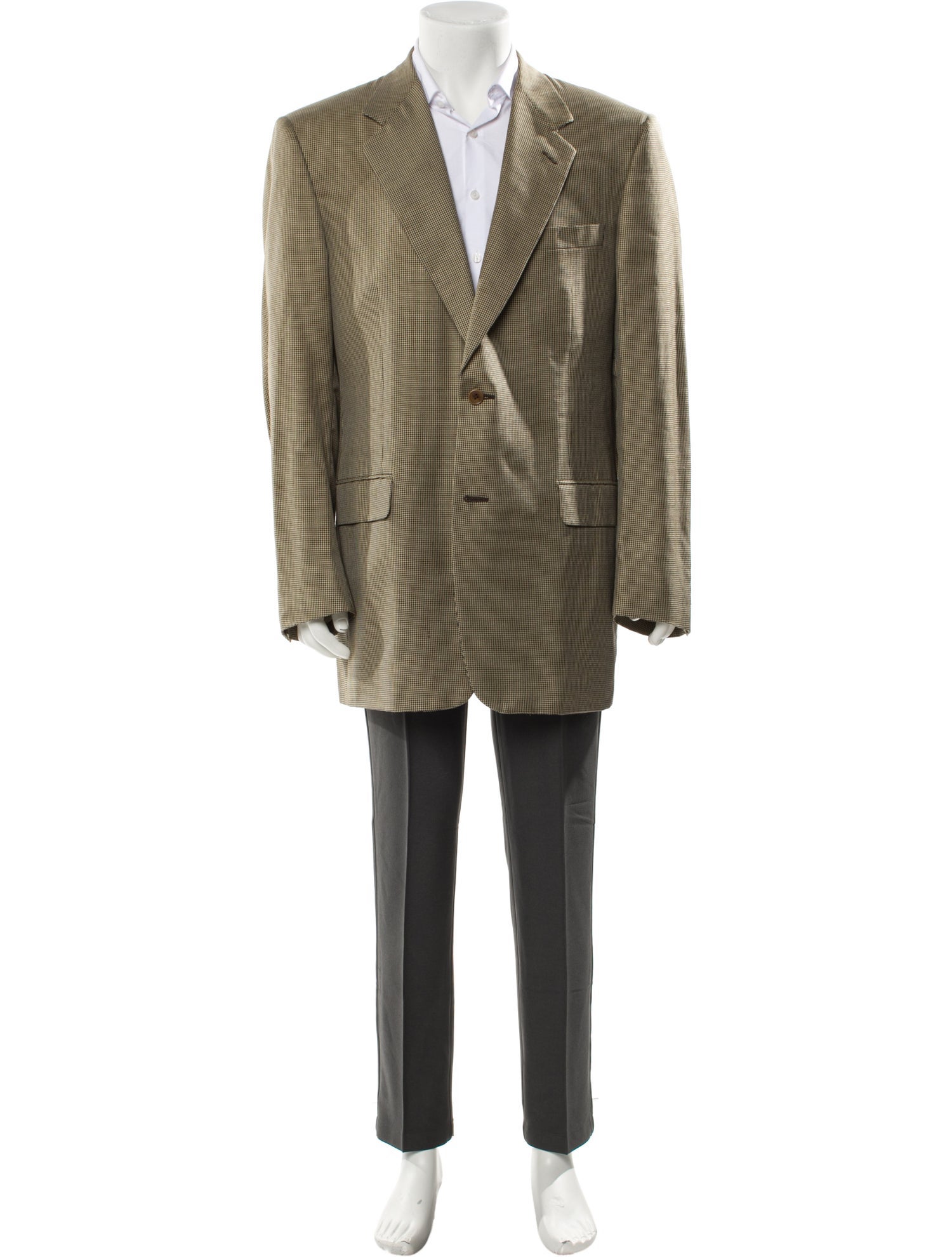 Canali Silk Plaid Print Overcoat