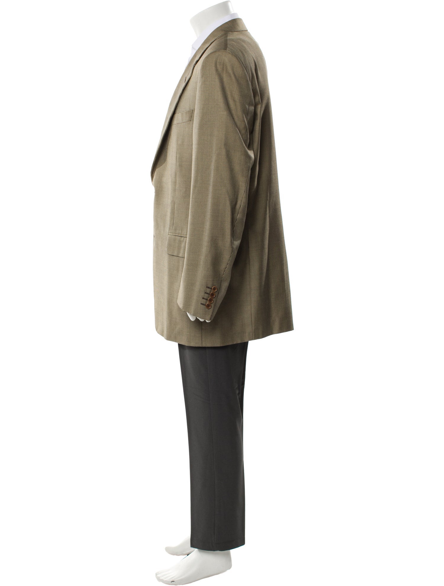 Canali Silk Plaid Print Overcoat