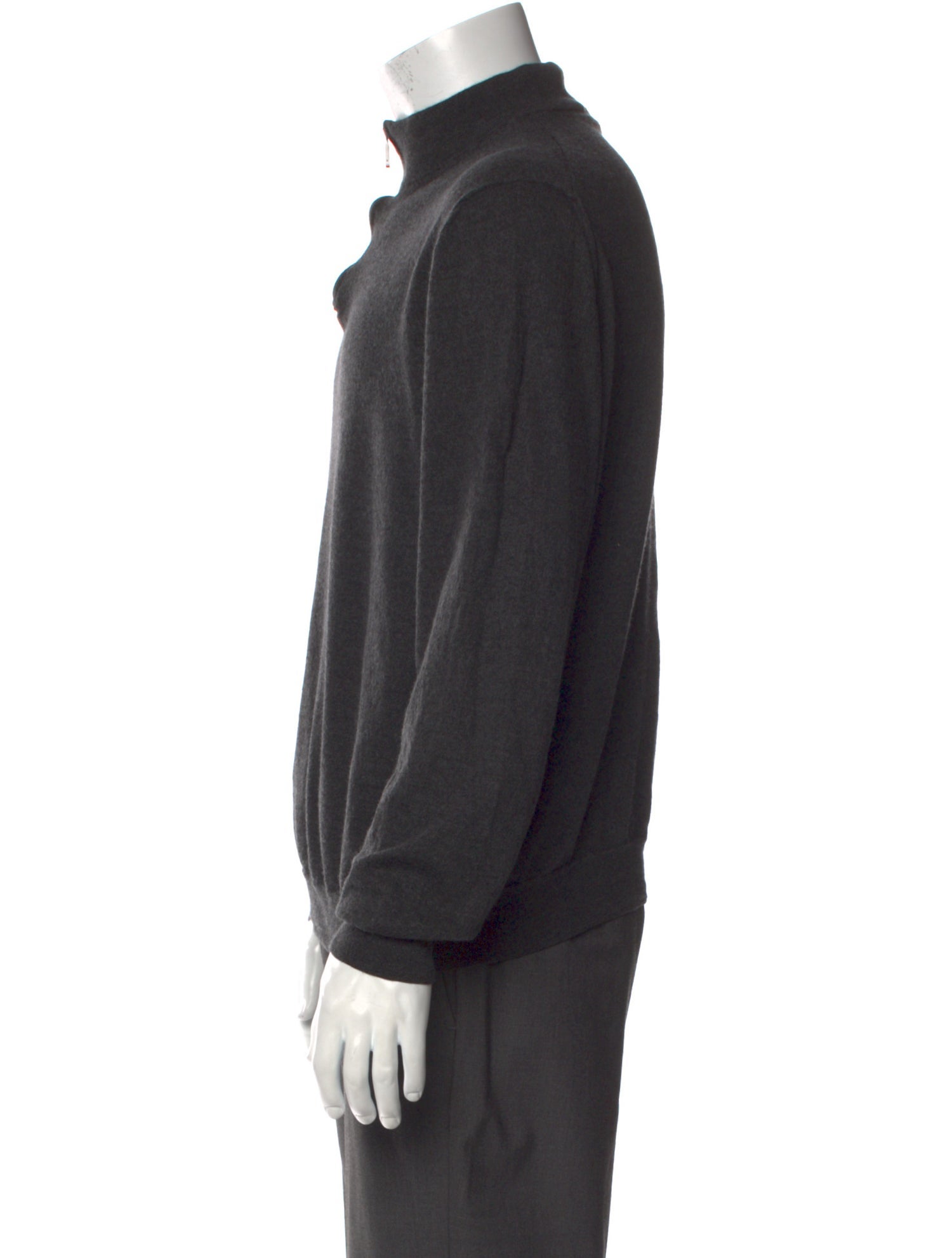Canali Mock Neck Long Sleeve Polo Sweater